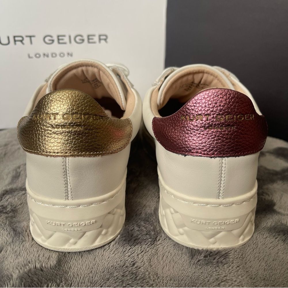 NEW Kurt Geiger London Brixton Lane Evil Eye Rainbow Low Top Leather Sneaker 7.5 - Picture 3 of 12